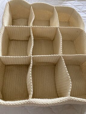 IKEA Komplement Drawer Organizer Ivory Crochet 9-Compartments Storage